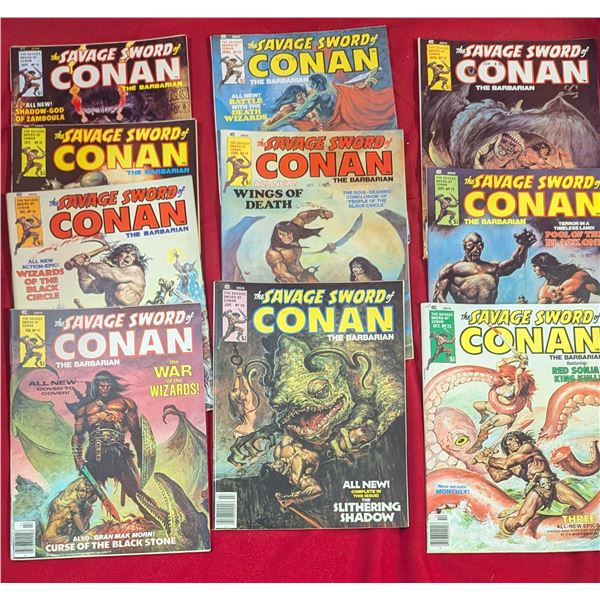 VTG Marvel Savage Sword of Conan #14-23 Consecutive Magazine Run