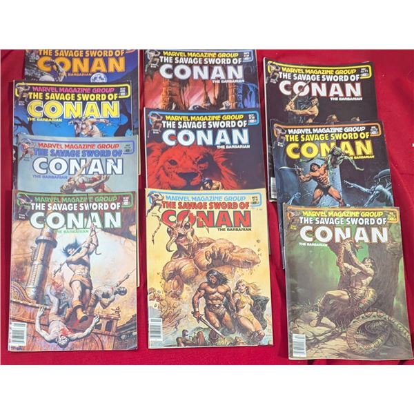 VTG Marvel Savage Sword of Conan #64-73 Consecutive Magazine Run