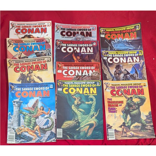 VTG Marvel Savage Sword of Conan #74-84 Consecutive Magazine Run