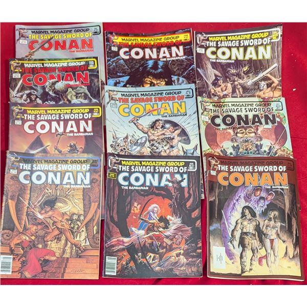 VTG Marvel Savage Sword of Conan #85-94 Consecutive Magazine Run
