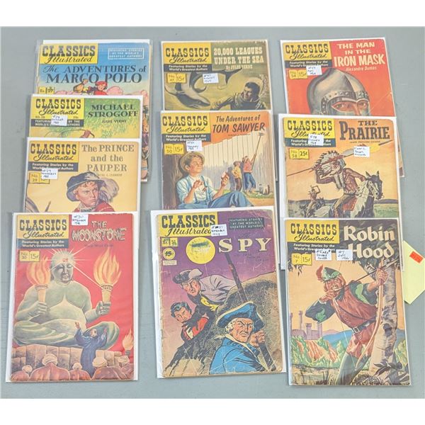 VTG Classics Illustrated Comic Lot - Robin Hood, 20,000 Leagues Under the Sea & More
