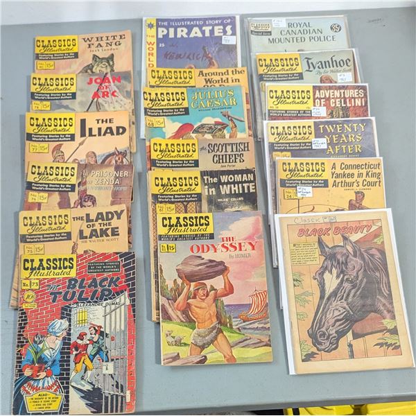 VTG Classics Illustrated Comic Lot - The Odyssey, Royal Canadian Mounted Police, White Fang & More