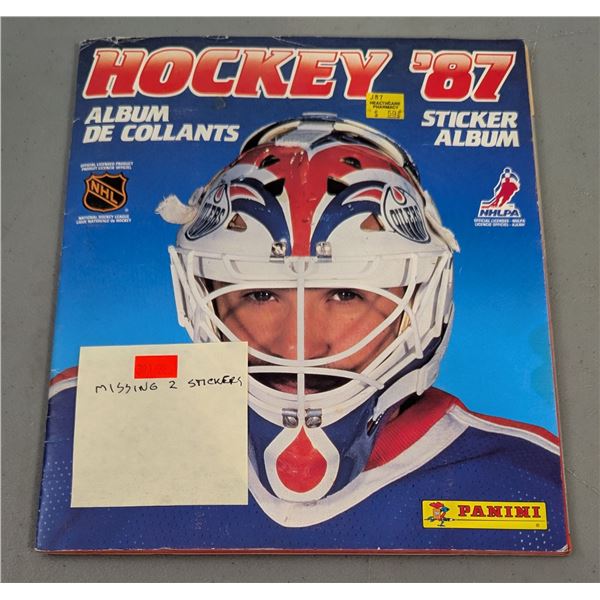 VTG 1987-88 Panini NHL Hockey Sticker Album - 2 Stickers Missing