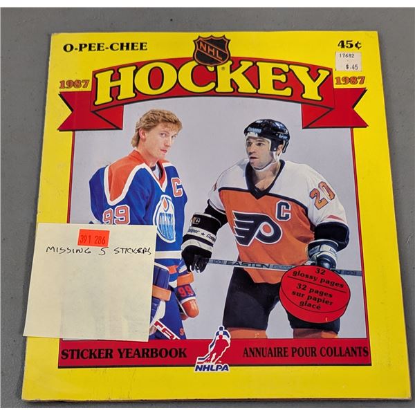 VTG 1987-88 O-Pee-Chee NHL Hockey Sticker Album - 2 Stickers Missing