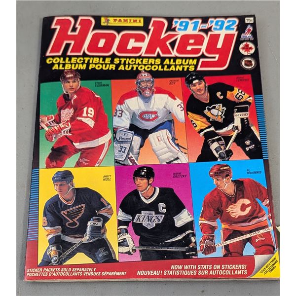 VTG 1991-92 Panini NHL Hockey Sticker Album - Incomplete