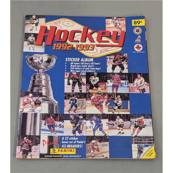 VTG 1992-93 Panini NHL Hockey Sticker Album - Incomplete