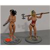 Image 1 : Fantasy Female Warrior Figure Pair w/ Axe & Crossbow
