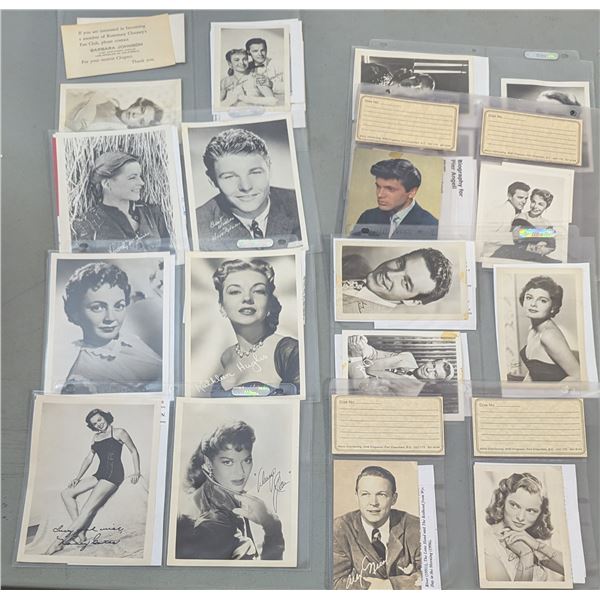 VTG Hollywood Star Photo Card Lot - Rosemary Clooney Fan Club, Publicity Photos & More
