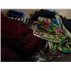 Image 1 : UNCLAIMED STORAGE:  2 CU FT RUBBERMAID TOTE & LID C/W QUILT PATCHES