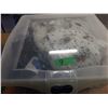 Image 2 : UNCLAIMED STORAGE:  2 CU FT RUBBERMAID TOTE & LID C/W ASSORTED SEWING MATERIAL