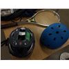 Image 1 : BOX C/W 2 BICYCLE HELMETS, 2 HAMMOCKS, & 2 RACKETS