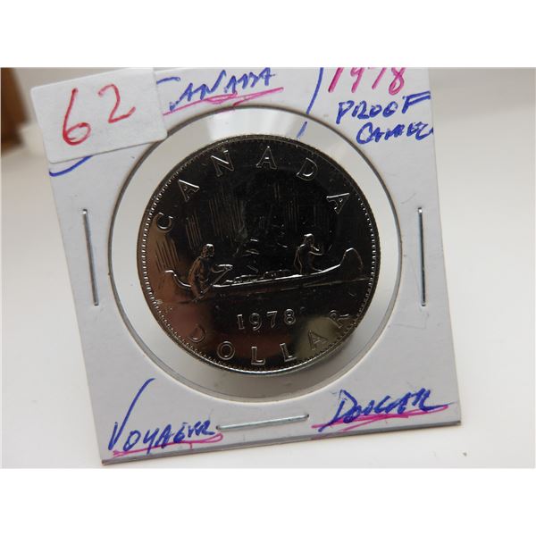 1978 PROOF CAMEO CANADA VOYAGER DOLLAR