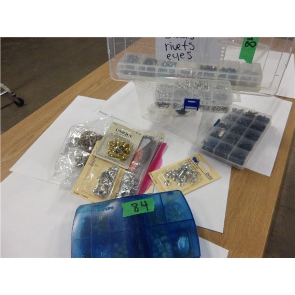 UNCLAIMED STORAGE:  BEADS, RIVETS, EYES, ETC