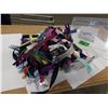 Image 1 : UNCLAIMED STORAGE:  TOTE C/W ASSORTED ZIPPERS?