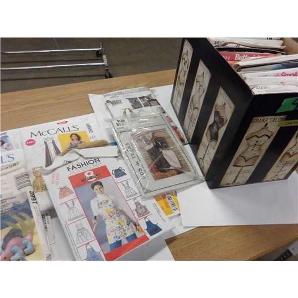 UNCLAIMED STORAGE:  BOX C/W ASSORTED PATTERNS