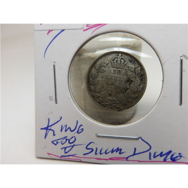 1920 CANADA KING GEORGE V SILVER DIME