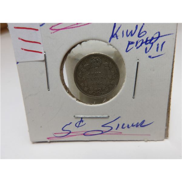 1909 CANADA KING EDWARD VII SILVER FIVE CENT
