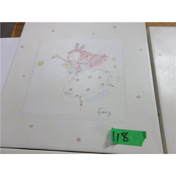 BOX C/W CLOCK PARTS, PAINTINGS, ETC