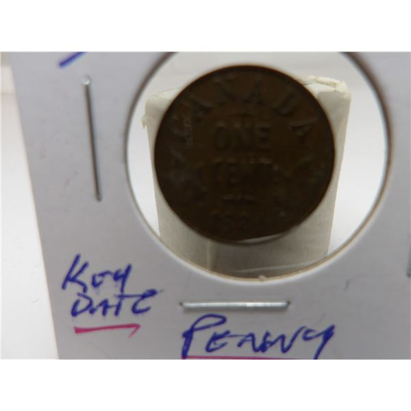 1924 KEY DATE CANADA KING GEORGE V PENNY