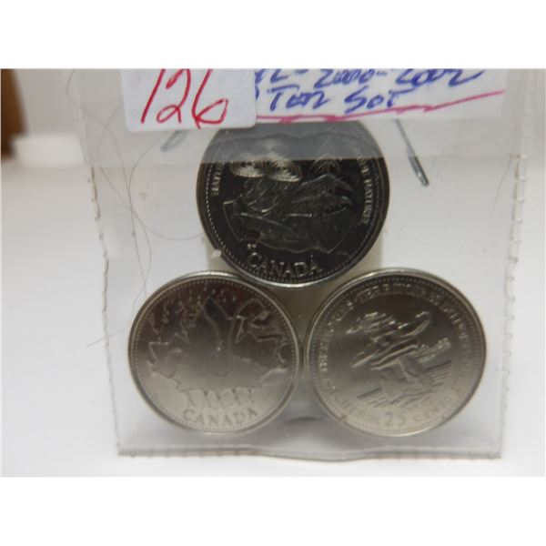 1992, 2000 & 2002 CANADA QUARTER SET