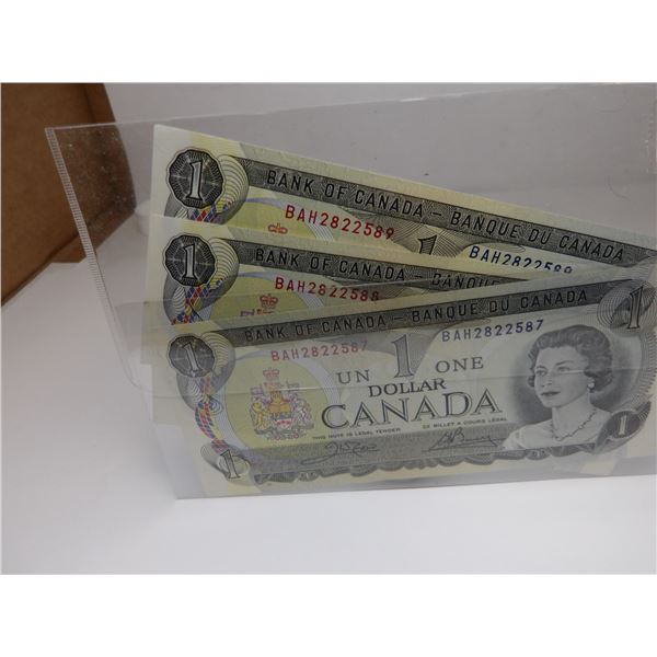 3 - SEQUENTIAL SERIAL NUMBER UNCIRCULATED CANADA BANK NOTES