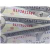 Image 5 : 3 - SEQUENTIAL SERIAL NUMBER UNCIRCULATED CANADA BANK NOTES