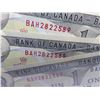Image 7 : 3 - SEQUENTIAL SERIAL NUMBER UNCIRCULATED CANADA BANK NOTES