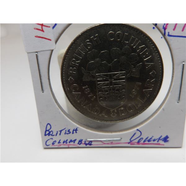 1871 - 1971 BRITISH COLUMBIA CANADA DOLLAR