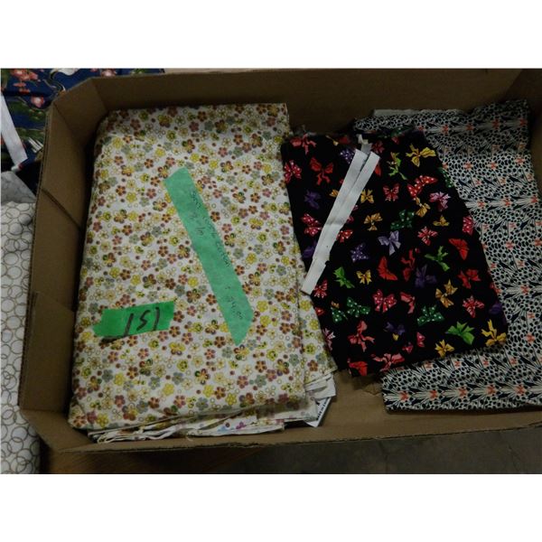 UNCLAIMED STORAGE:  FLAT C/W ASSORTMENT OF NEW FABRIC