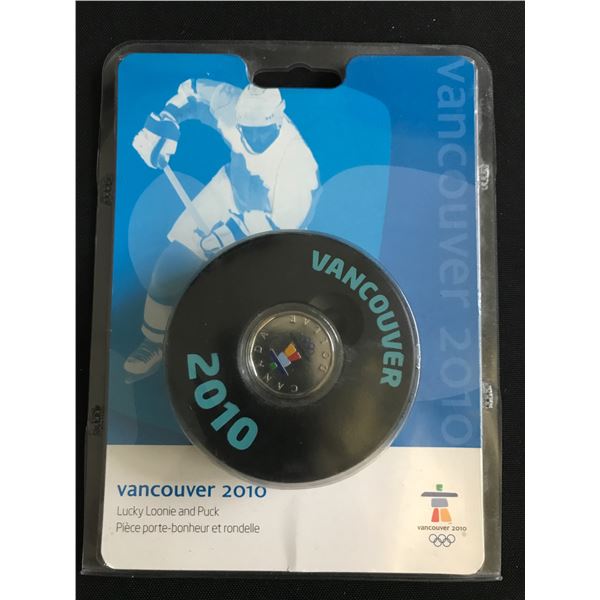 VANCOUVER 2010 LUCKY LOONIE AND PUCK IN ORIGINAL PACKAGING