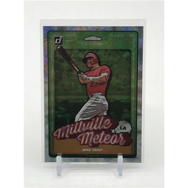 2019 PANINI DONRUSS BASEBALL MIKE TROUT TRADING CARD 184/999
