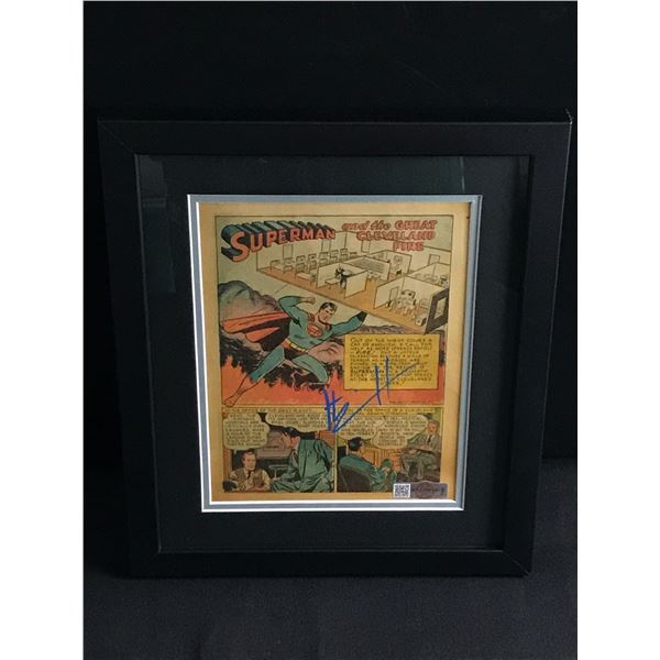 HENRY CAVILL SIGNED AND FRAMED SUPERMAN COMIC PAGE - HOLLYWOOD COA