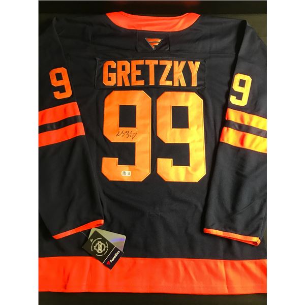 WAYNE GRETZKY SIGNED EDMONTON OILERS CUSTOM JERSEY - BECKETT COA