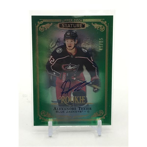 2019-20 UPPER DECK STATURE HOCKEY ALEXANDRE TEXIER SIGNED TRADING CARD 45/85 - UD COA