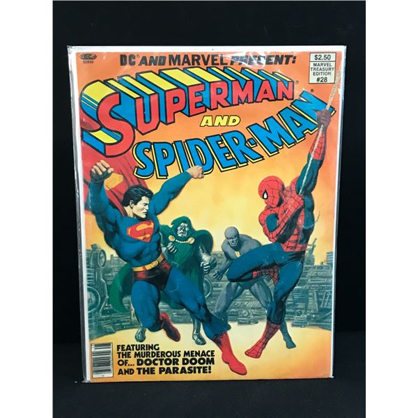 DC AND MARVEL PRESENT SUPERMAN AND SPIDERMAN MARVEL TREASURY EDITION #28