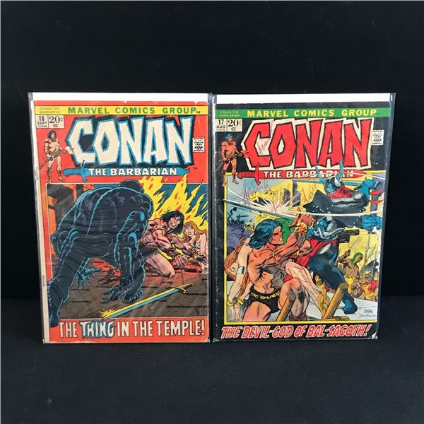 LOT OF 2 CONAN THE BARBARIAN COMICS #17 - #18 - MARVEL COMICS