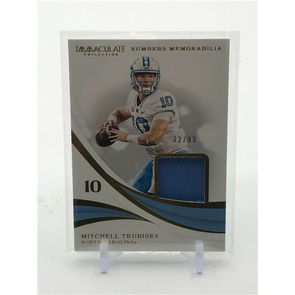 2019 PANINI IMMACULATE COLLECTION COLLEGIATE MITCHELL TRUBISKY PATCH TRADING CARD 32/99