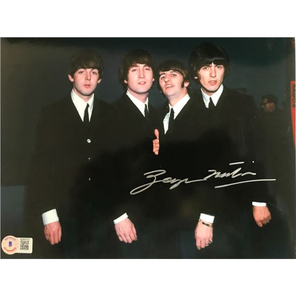 GEORGE MARTIN SIGNED BEATLES 8X10 - BECKETT COA