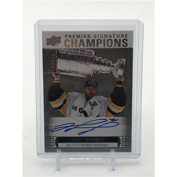 2017-18 UPPER DECK PREMIER HOCKEY MATT MURRAY SIGNED TRADING CARD 22/99 - UD COA