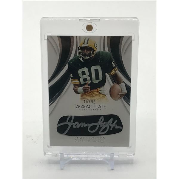 2019 PANINI IMMACULATE COLLECTION FOOTBALL JAMES LOFTON SIGNED TRADING CARD 45/99 - PANINI COA