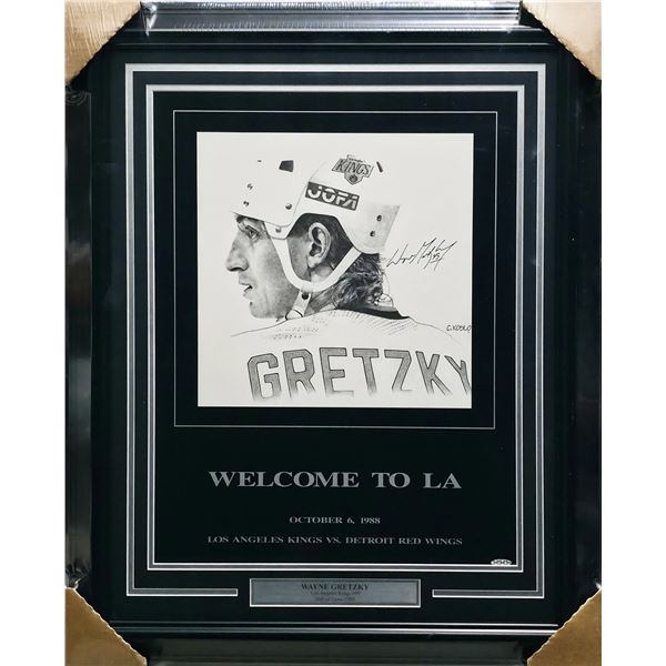 WAYNE GRETZTKY SIGNED AND FRAMED LITHIOGRAPH - UPPER DECK COA