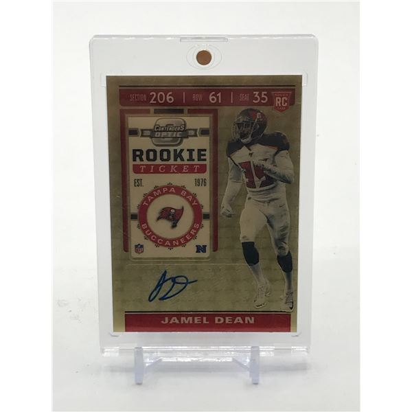 2019 PANINI CONTENDERS OPTIC FOOTBALL JAMES DEAN SIGNED ROOKIE TICKET TRADING CARD - PANINI COA
