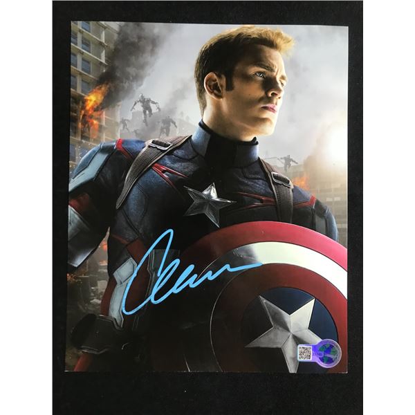 CHRIS EVANS SIGNED CAPTAIN AMERICA 8X10 - WWOC COA