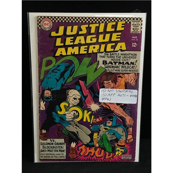 JUSTICE LEAGUE OF AMERICA #46 1ST APP SANDMAN - DC COMICS
