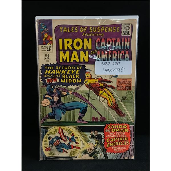 TALES OF SUSPENSE #64 3RD APP OF HAWKEYE - MARVEL COMICS