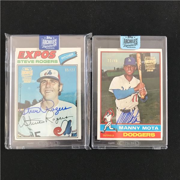 LOT OF 2 TOPPS ARCHIVE SIGNATURE SERIES SIGNED BASEBALL TRADING CARDS