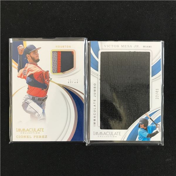 LOT OF 2 BASEBALL PATCH TRADING CARDS