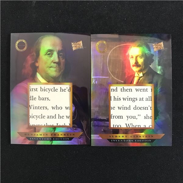 LOT OF 2 PIECES OF THE PAST RELIC TRADING CARDS - FRANKLIN AND EINSTEIN