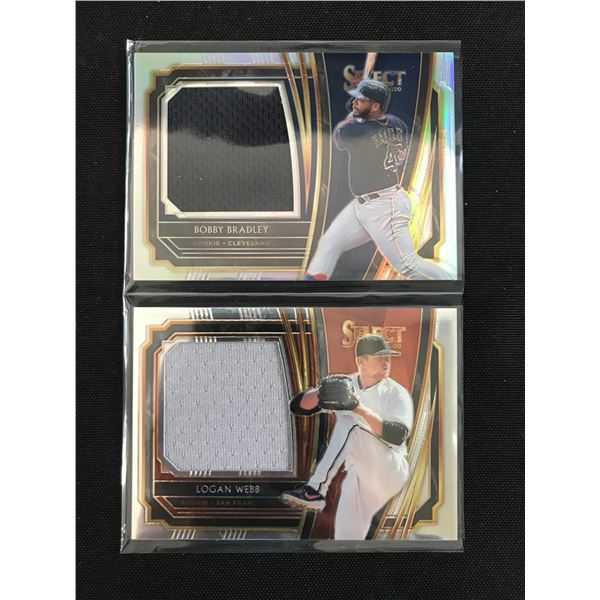 LOT OF 2 SELECT PATCH BASEBALL TRADING CARDS