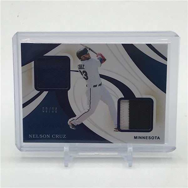 2020 PANINI IMMACULATE COLLECTION BASEBALL NELSON CRUZ DUAL PATCH TRADING CARD 9/25